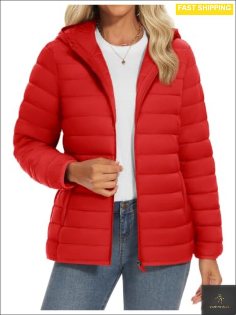 Lightweight Hooded Puffer Jacket Quilted Warm Coat